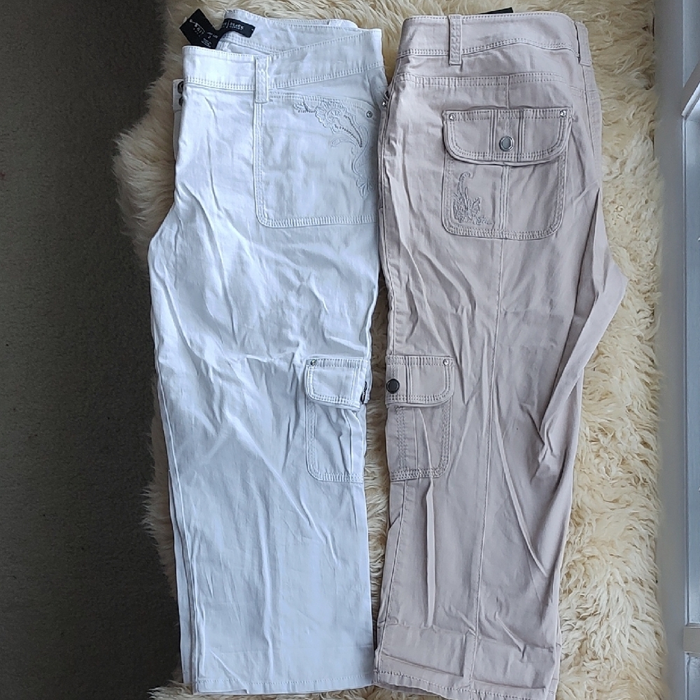 White and Tan Cargo Pants